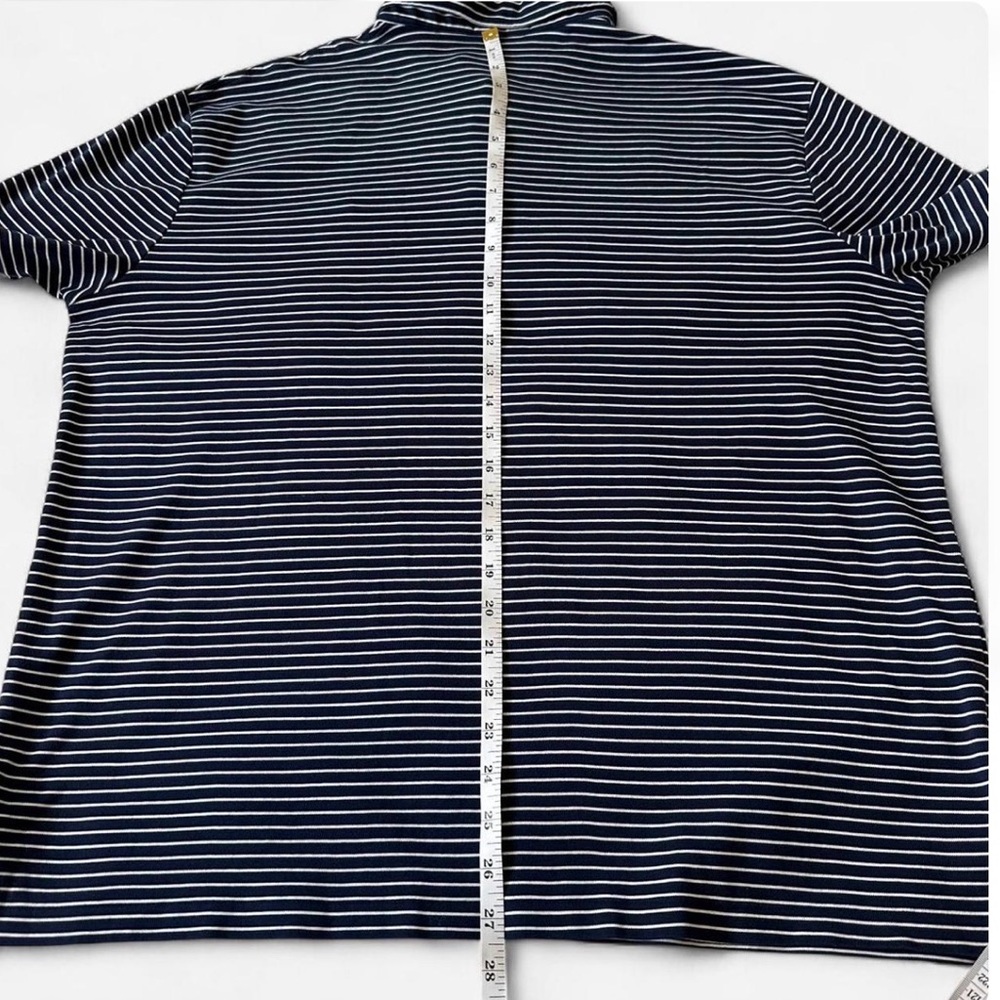 Polo Ralph Lauren Striped Polo Shirt XL Navy White Classic Preppy Minimalist - Picture 7 of 8